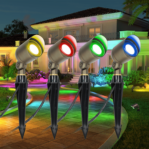 Éclairage de jardin <span class=keywords><strong>LED</strong></span> extérieur étanche IP65 24V MR16 RGBW en laiton, éclairage paysager 6W basse tension RGBW - Product Image 1