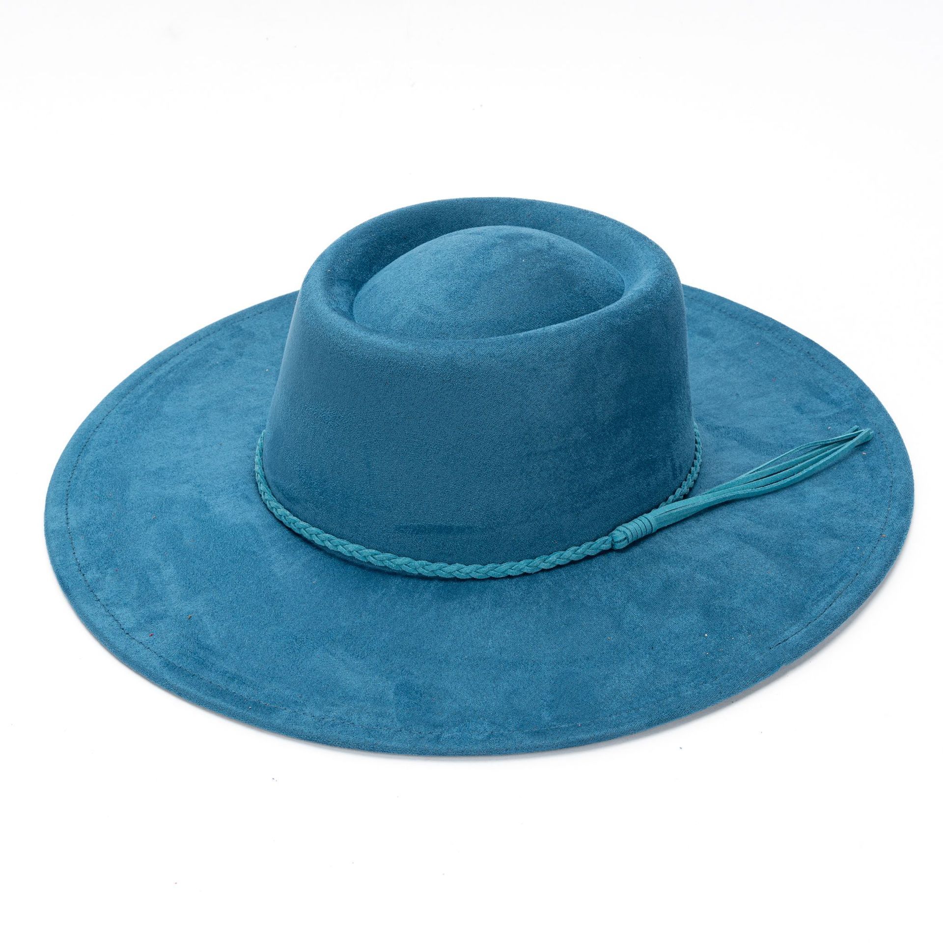 Unisex Custom Round Wide Brim Fedora hat Unisex Roma Straw Fedora in Natural/Black – Brixton main image 2