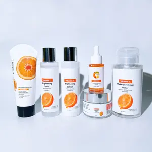 Beyazlatma C vitamini yüz cilt bakımı seti özel Logo cilt bakımı seti anti-kırışıklık yüz cilt bakımı seti