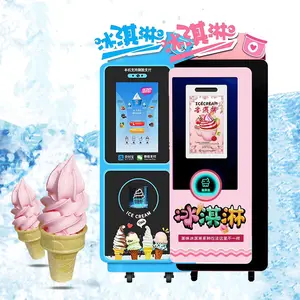 Düşük fiyat ticari otomatik yumuşak dondurma otomatı makinesi Self servis