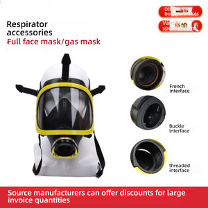 Masker Wajah penuh gaya Perancis, aksesori SCBA pemadam kebakaran dengan Port berulir silinder - Product Image 2
