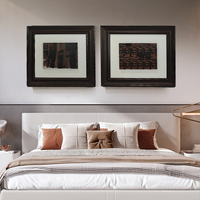 Art mural en bois en relief 3D de style minimaliste moderne, peinture combinée en techniques mixtes faite à la main pour la décoration de la maison