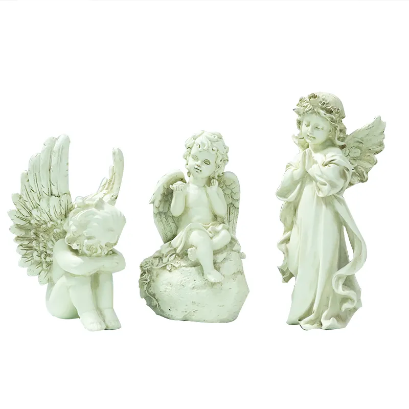 Ot-adornos de resina de ngel para decoración del hogar, estatua de bebé con alas de Ángel