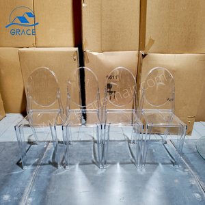<span class=keywords><strong>Chaise</strong></span> <span class=keywords><strong>Victoria</strong></span> <span class=keywords><strong>Ghost</strong></span> en acrylique transparent empilable de qualité supérieure, <span class=keywords><strong>chaise</strong></span> de salle à manger en résine PC transparente imperméable pour mariage, banquet, café - Product Image 1