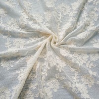 Tissu en dentelle florale respirant et hydrosoluble 100% coton pour vêtements ou robe hawaïenne, tissu en dentelle brodée