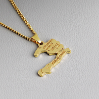 Collier pendentif carte d'Haïti plaqué or 18 carats pour hommes femmes vente en gros