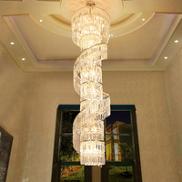Haute qualité Guangzhou moderne luxe grande salle de banquet hôtel Villa escaliers or suspendu cristal branche lustre éclairage