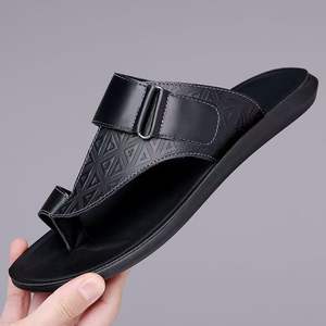 Chaussons d'extérieur jetables pour hommes été/hiver, modèle 2025, légers, en cuir véritable, avec boucle, design tendance, tongs de sport - Product Image 4