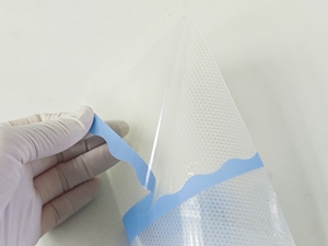 Cinta de silicona autoadhesiva transparente de PU a precio de fábrica, rollo jumbo de lámina de silicona, amigable con la piel, para apósitos de heridas - Product Image 2