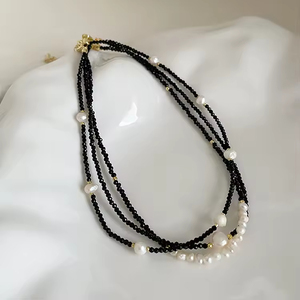 New Style Elegant Black Crystal Necklace Vintage Adjustable <b>Chokers</b> Necklace Korean Freshwater Pearl Necklace for Girls - Product Image 3