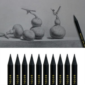 BECOL 促销黑色 HB 铅笔 学生标准铅笔套装 定制徽标艺术木铅笔 带橡皮擦 适合学生使用 - Product Image 3