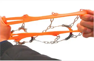 Crampon antidérapant 18 dents en acier au manganèse équipement d'escalade sur glace randonnée neige extérieur simple glace saisir griffe chaussure clous - Product Image 6