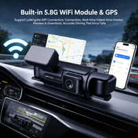 Cámara para Coche VIEVGUARB VS225 con Monitor de Estacionamiento, Grabación en Bucle, Visión Nocturna, Sensor G, Control por Aplicación, WiFi, GPS, 360, 5.8G, Multi-lente