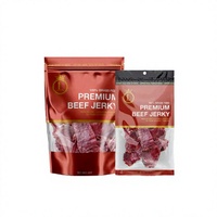 Sacs en plastique pour viande, imprimés sur mesure, refermables, étanches, avec soudure thermique sur 3 côtés, pour l'emballage de bœuf séché et de steak