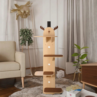 Maison en bois moderne à plusieurs étages de vente chaude pour la structure d'escalade d'arbre de Style classique de chats avec l'emballage de carton