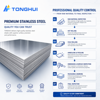 TONGHUI Plaque en acier inoxydable 316 2B BA No.4 finition miroir laminée à froid, taille 1220*2440MM (4ft*8ft)