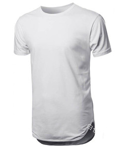 Wholesale Custom Logo Blank Knitted Gym <strong>Tshirt</strong> Men Plain 100% Polyester <strong>Long</strong> Curved Hem Scoop Bottom - Product Image 3
