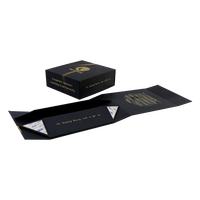 Boîte cadeau rigide XL carrée pliable en carton mat noir A3 A4 A5 avec fermeture magnétique et couvercle