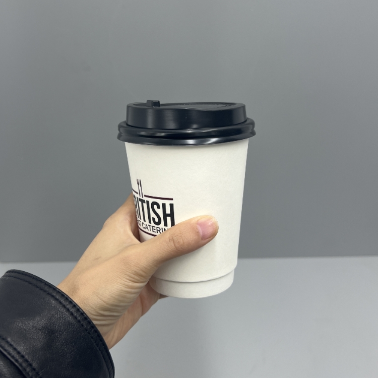 Custom Logo 8oz 12oz 16oz Disposable Double Wall Paper Cups for Tea & Coffee with Lid for Mineral Water Tequila Whisky