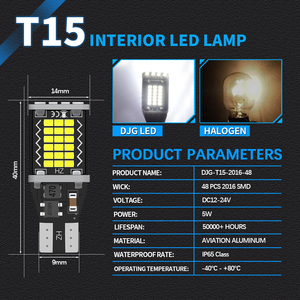 Bán buôn T15 bcakup đảo ngược đèn xe đuôi phanh ánh sáng 2016 48smd tự động dẫn CANBUS wy16w W16W T15 bóng đèn tín hiệu lần lượt bóng đèn - Product Image 6