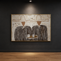 Grande Peinture à l'Huile Abstraite Faite à la Main Mintura, Portrait de Groupe de Cowboys, Art Figuratif, Décoration Murale, Art Western Texturé
