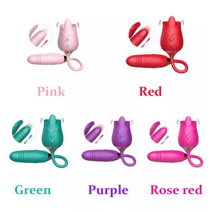 Neues Leistungsstarkes Vibrationsspielzeug Für Frauen, Klitoris-Stimulator Zungenrose-Form Leckvibrator Dildo - Product Image 2