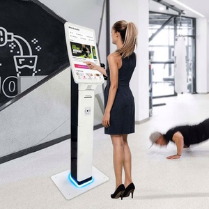Pretty Led <b>Light</b> Custom R1500 Curved Screen Capacitive Touch Facial Recognition Self Service Kiosk for Gymnasium - Product Image 1