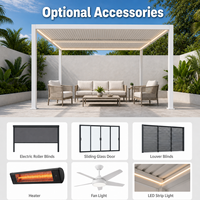 Pergolas et tonnelles modernes en aluminium pour jardin, à montage permanent, imperméables, avec toit rigide réglable, pour balcon et extérieur