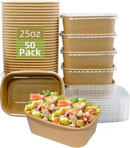 Caja de Almuerzo Ecológica de Lujo Desechable para Comida Rápida para Llevar, Caja de Almuerzo al por Mayor, Contenedor de Alimentos de Papel Kraft - Product Image 1