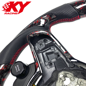 Volant sport racing style carbone forgé et cuir pour Volkswagen MK7 Golf 7 GTI GTD R GTS - Product Image 2
