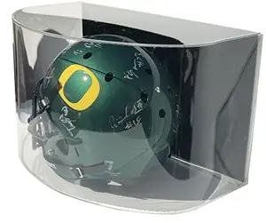 Curved clear acrylic wall mount full sized football helmet display case