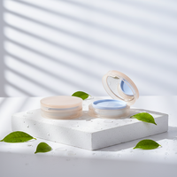 Palette à paupières vide universelle en PMMA recyclable, avec miroir intégré et houppette, forme personnalisée, couleur Pantone, emballage cosmétique