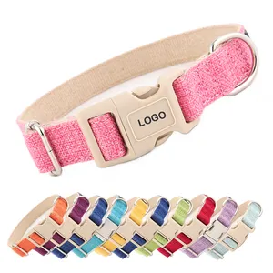 Dog Collar Manufacturers Double Ribbon Hemp Premium Pet Collar Webbing Colorful Western Style Pet Products Dog Collars