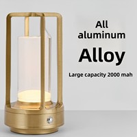 Lampe de table LED portable rechargeable USB moderne, lanterne sans fil blanche à effet ondulé, veilleuse de chevet à intensité réglable et protection oculaire