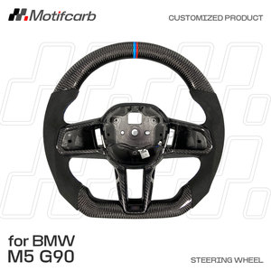 พวงมาลัยคาร์บอนไฟเบอร์แท้แบบกำหนดเองสำหรับ BMW G45 G60 G61 G70 G9X M5 G90 G99 X3 ซีรีส์ 5 7 อุปกรณ์ตกแต่งภายในรถยนต์ - Product Image 2