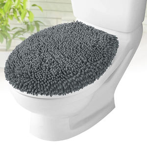 V040, venta al por mayor, fundas universales de microfibra de felpa para asiento de inodoro para baño, <span class=keywords><strong>tapa</strong></span> de inodoro, lavable a máquina para el hogar - Product Image 1