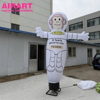 Astronaute singe gonflable géant Sky Dancer, Marionnette gonflable publicitaire imprimée pour la promotion d'événements d'ouverture de magasin