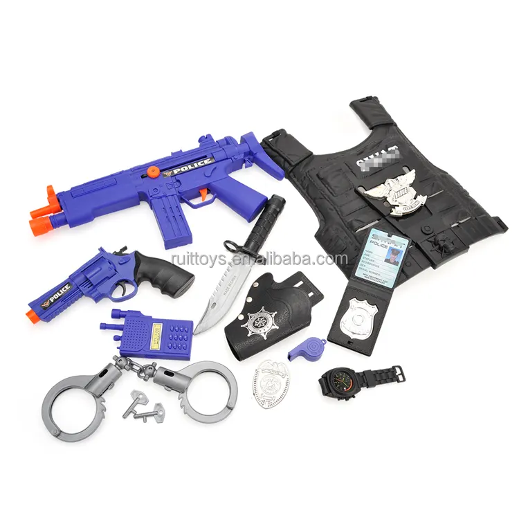 Kids Role Play SWAT Army Toy Set Plastic Police Gun Toy for Cool Boy