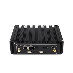 Ultra Mini Fanless Control industrial silencioso Todo el cuerpo de aluminio Procesador <span class=keywords><strong>Intel</strong></span> 4GB <span class=keywords><strong>Video</strong></span> SSD Compatible con Win10/Linux - Product Image 1