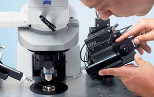 Le support fixe Axio Examiner est un équipement utilisé pour les expériences de patch-clamp sur les cellules nerveuses et les coupes de cerveau. - Product Image 5