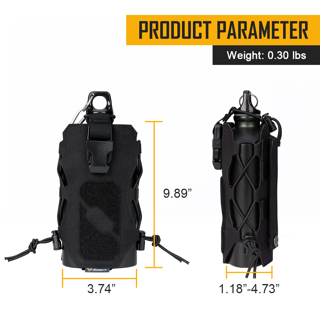thumbnail image 2 of Tactical MOLLE Water Bottle Holder Pouch - Hydration Carrier With Shoulder Strap For Outdoor Gear 2 of 12