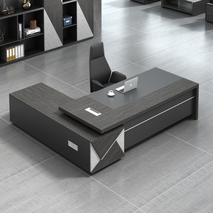 Escritorio de oficina moderno estándar de negocios en forma de L para gerente CEO o Secretaria para estudio en el hogar o uso en la oficina - Product Image 5