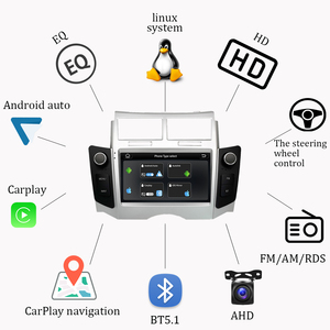 Autoradio multimédia Linux 7 pouces pour <span class=keywords><strong>Toyota</strong></span> <span class=keywords><strong>Yaris</strong></span>, navigation, CarPlay sans fil, <span class=keywords><strong>Android</strong></span> <span class=keywords><strong>Auto</strong></span>, autoradio <span class=keywords><strong>2</strong></span> DIN, unité centrale stéréo - Product Image 3