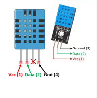 Sonde de température et d'humidité HTU21D haute précision avec interface I2C, boîtier DFN et gaine de protection en plastique