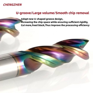 Special <strong>CNC</strong> HRC65 <strong>3</strong> Flute End Mill U-groove Color Metal Milling Coated High Gloss Aluminum Engraving <strong>Router</strong> <strong>Bits</strong> - Product Image 4