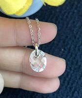 Collier avec pendentif ovale exquis en argent sterling 925 OEM pour femmes, accessoires quotidiens élégants et simples