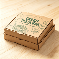 Boîtes à pizza rigides en papier kraft écologiques et recyclables avec logo personnalisé, cartons de livraison de nourriture en carton ondulé de qualité alimentaire, impression quadricolore
