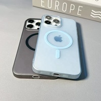 Coque de téléphone mate anti-traces de doigts pour iPhone 16, compatible magnétique, fine, au toucher doux, anti-salissures, accessoires mobiles