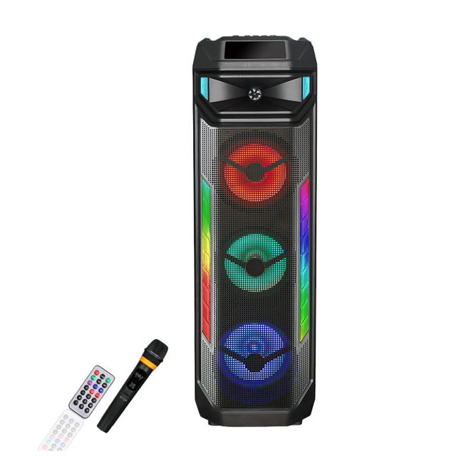 Hot-selling Custom RGB Professional Square Dance Audio Outdoor Trolley Speaker Wireless Microphone Plastic Battery-Powered