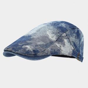 Béret tendance 2024 pour femmes et hommes, casquette en denim tie-dye, chapeau Ivy - Product Image 5